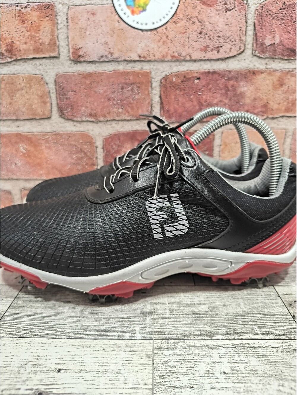 FootJoy Junior Hyperflex Golf Shoes Youth Boys Size 6M Style #45099 Black / Red